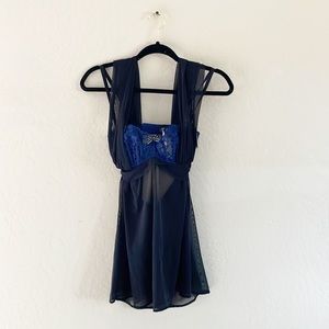 🌿Final Sale 
Adore Me‎ Blue and Black Lingerie Piece